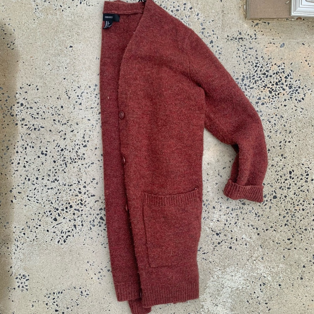 Forever 21 Red Cardigan